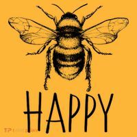 Cute Vintage Bee Happy T-Shirt thumb 7