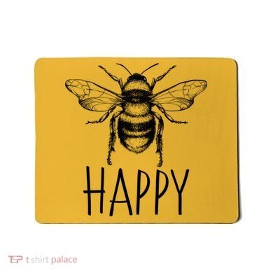 Cute Vintage Bee Happy Mousepad