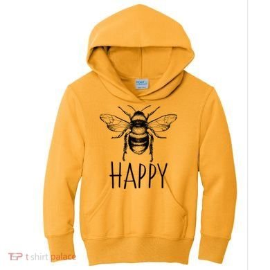 Cute Vintage Bee Happy Kids Hoodie