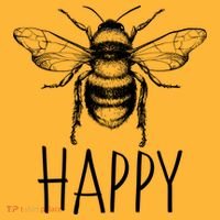 Cute Vintage Bee Happy Kids T-Shirt thumb 4