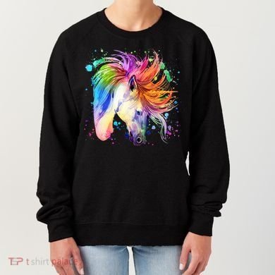 Cute Watercolor Rainbow Unicorn Women's Sweatshirt