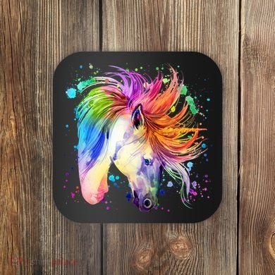 Cute Watercolor Rainbow Unicorn Coaster
