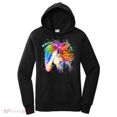 Cute Watercolor Rainbow Unicorn Women's Hoodie