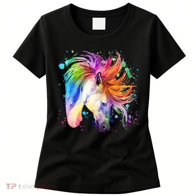 Cute Watercolor Rainbow Unicorn Women's T-Shirt