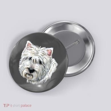 Cute Westie Dog Button