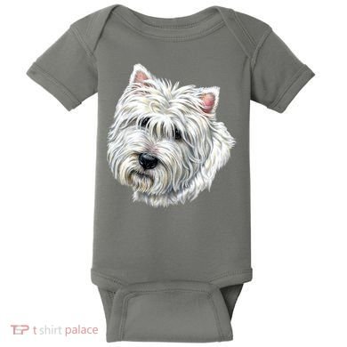 Cute Westie Dog Baby Bodysuit