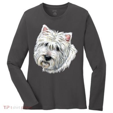 Cute Westie Dog Women's Long Sleeve Shirt