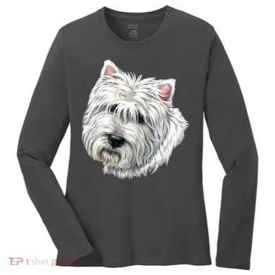 Cute Westie Dog Women's Long Sleeve Shirt