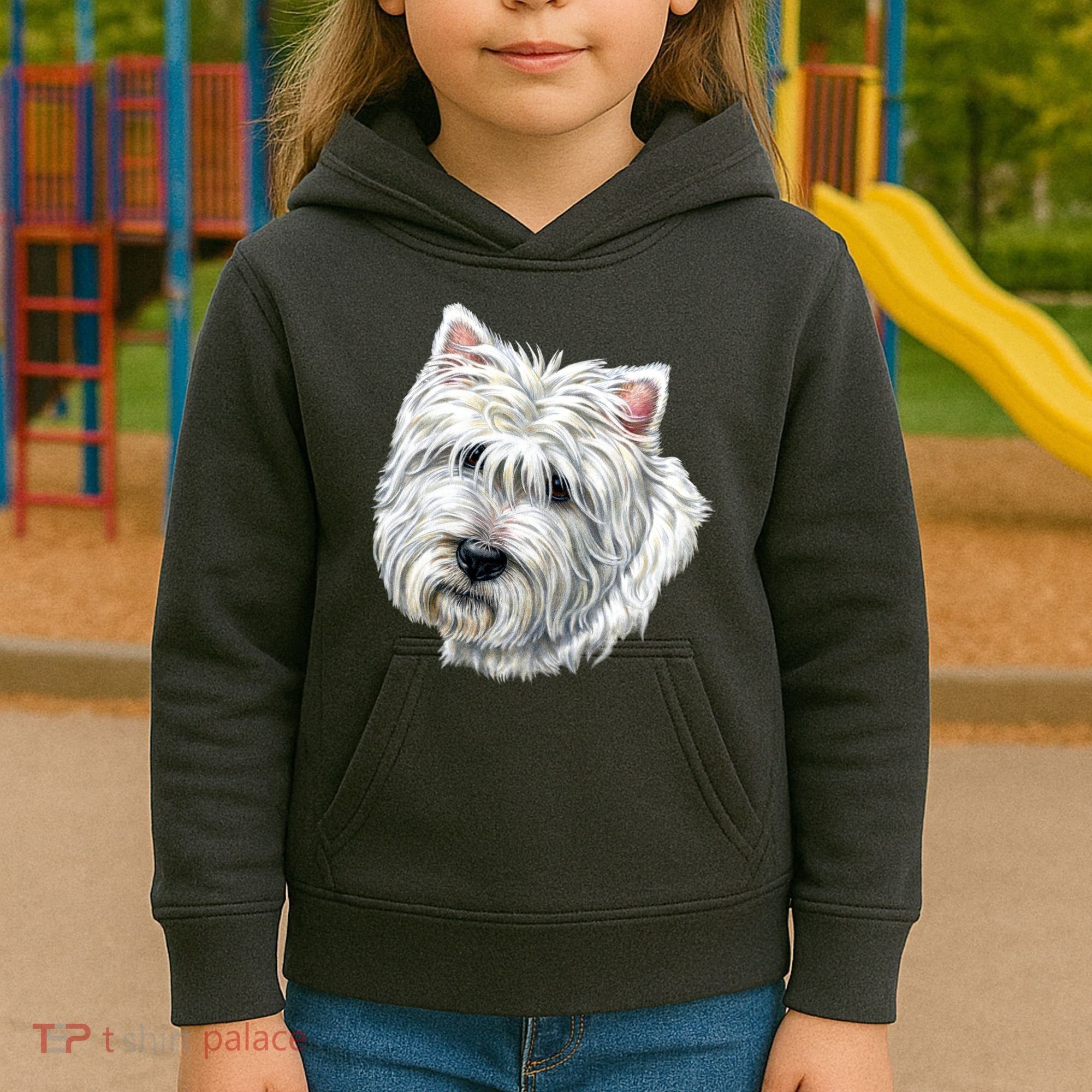 Cute Westie Dog Kids Hoodie
