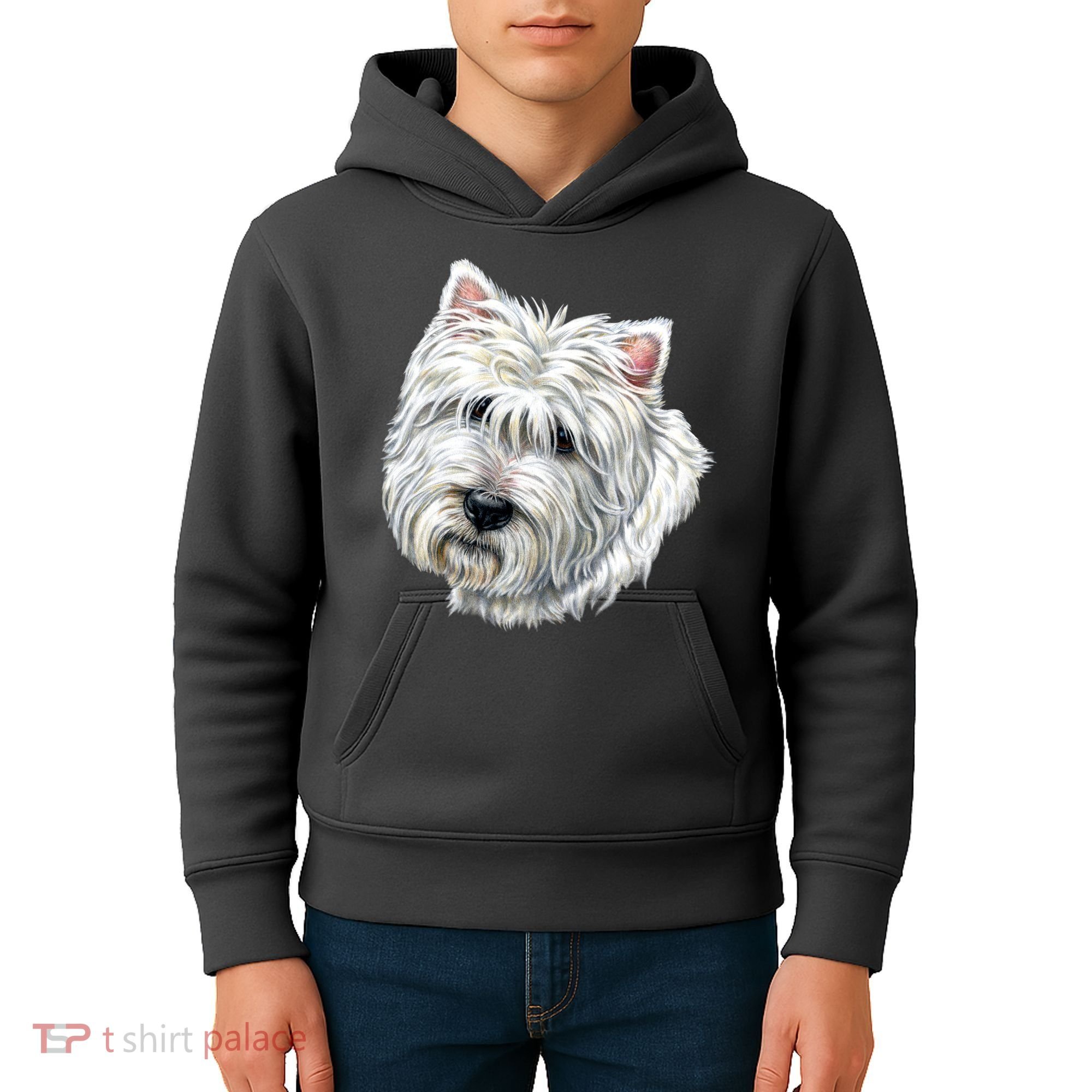 Cute Westie Dog Kids Hoodie
