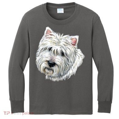 Cute Westie Dog Kids Long Sleeve Shirt