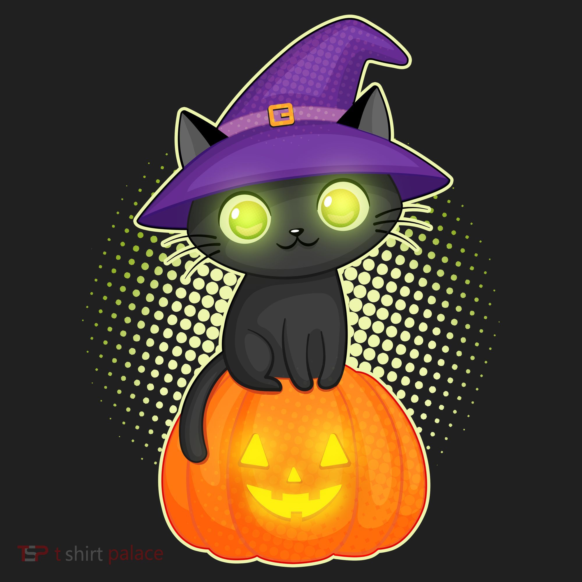 Cute Witch Kitten With Pumpkin Women's Sweatshirt
