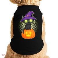 Cute Witch Kitten With Pumpkin Doggie Tank thumb 0