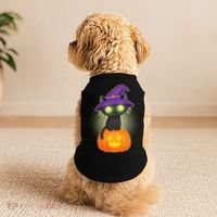 Cute Witch Kitten With Pumpkin Doggie Tank thumb 2