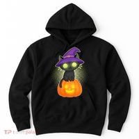 Cute Witch Kitten With Pumpkin Hoodie thumb 0