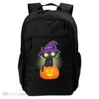 Cute Witch Kitten With Pumpkin Backpack thumb 0