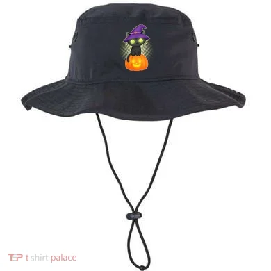 Cute Witch Kitten With Pumpkin Bucket Hat