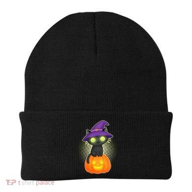 Cute Witch Kitten With Pumpkin Beanie