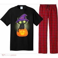 Cute Witch Kitten With Pumpkin Pajama Set thumb 0