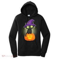 Cute Witch Kitten With Pumpkin Women's Hoodie thumb 0