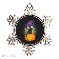 Cute Witch Kitten With Pumpkin Ornament thumb 0