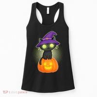 Cute Witch Kitten With Pumpkin Women's Tank Top thumb 0
