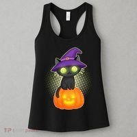 Cute Witch Kitten With Pumpkin Women's Tank Top thumb 3