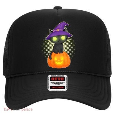 Cute Witch Kitten With Pumpkin Hat