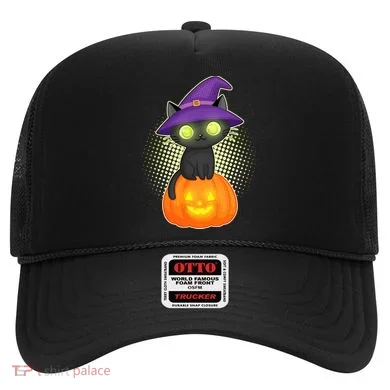 Cute Witch Kitten With Pumpkin Hat