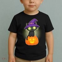 Cute Witch Kitten With Pumpkin Toddler T-Shirt thumb 2