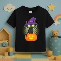 Cute Witch Kitten With Pumpkin Toddler T-Shirt thumb 3