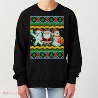 Cute Yeti Santa and Snowman Ugly Sweater Women's Sweatshirt thumb 0