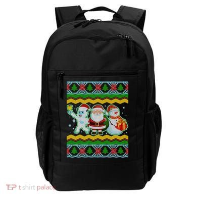 Cute Yeti Santa and Snowman Ugly Sweater Backpack