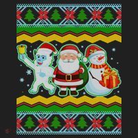Cute Yeti Santa and Snowman Ugly Sweater Beanie thumb 2
