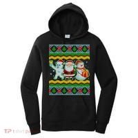 Cute Yeti Santa and Snowman Ugly Sweater Women's Hoodie thumb 0