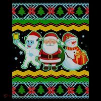 Cute Yeti Santa and Snowman Ugly Sweater Women's Hoodie thumb 2