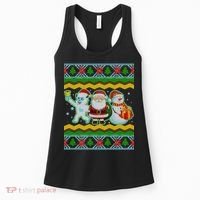 Cute Yeti Santa and Snowman Ugly Sweater Women's Tank Top thumb 0