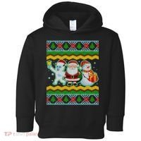 Cute Yeti Santa and Snowman Ugly Sweater Toddler Hoodie thumb 0