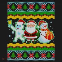 Cute Yeti Santa and Snowman Ugly Sweater Visor thumb 3