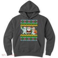 Cute Yeti Santa and Snowman Ugly Sweater Hoodie thumb 0