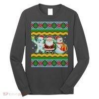 Cute Yeti Santa and Snowman Ugly Sweater Long Sleeve Shirt thumb 0