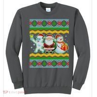 Cute Yeti Santa and Snowman Ugly Sweater Sweatshirt thumb 0