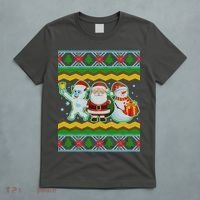 Cute Yeti Santa and Snowman Ugly Sweater T-Shirt thumb 5