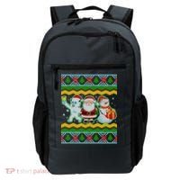 Cute Yeti Santa and Snowman Ugly Sweater Backpack thumb 0