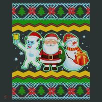 Cute Yeti Santa and Snowman Ugly Sweater Coaster thumb 2