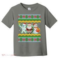 Cute Yeti Santa and Snowman Ugly Sweater Toddler T-Shirt thumb 0