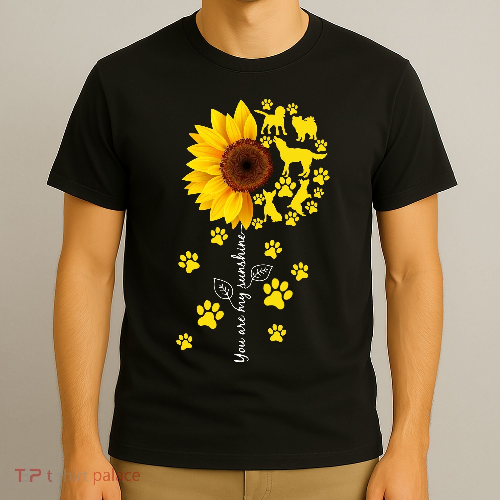 Cute You Are My Sunshine Sunflower Dogs T-Shirt