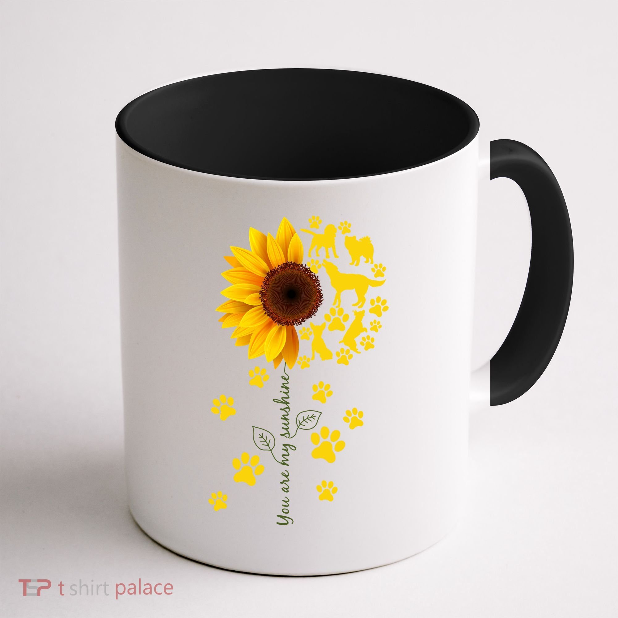 Cute You Are My Sunshine Sunflower Dogs Coffee Mug
