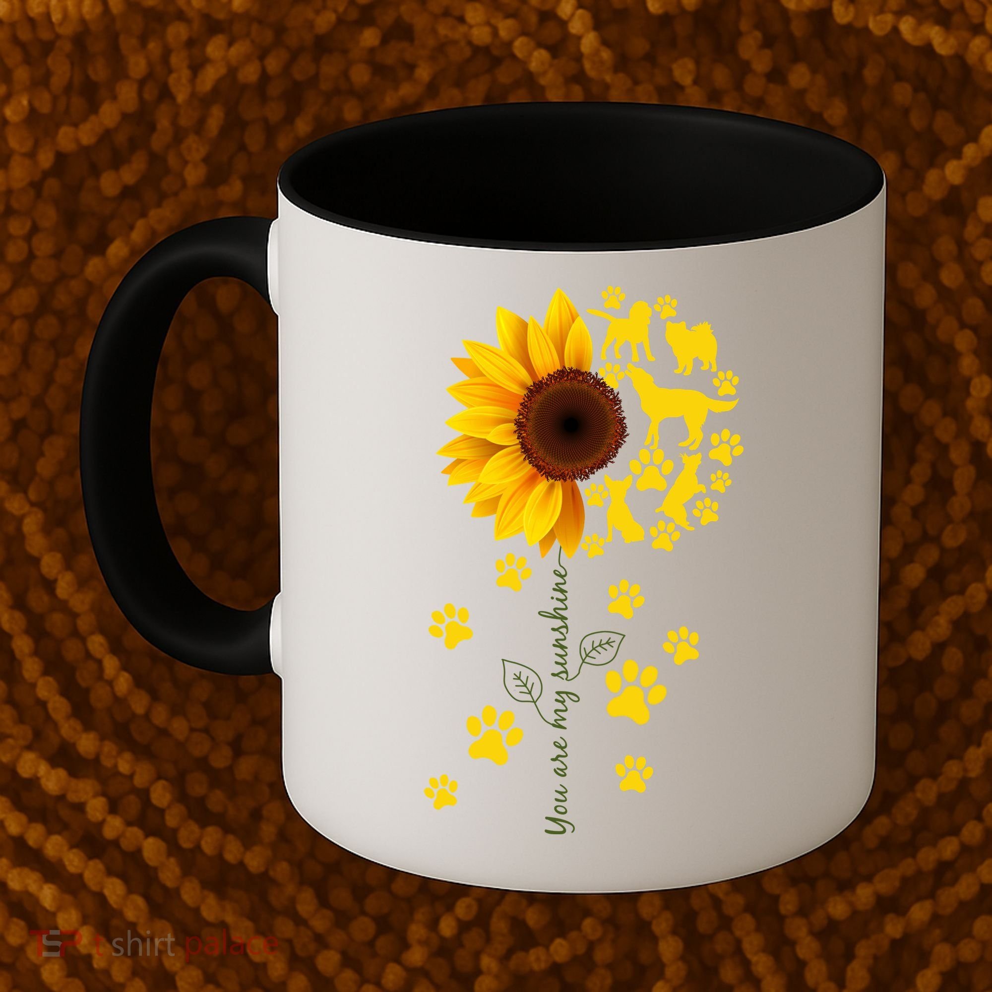 Cute You Are My Sunshine Sunflower Dogs Coffee Mug