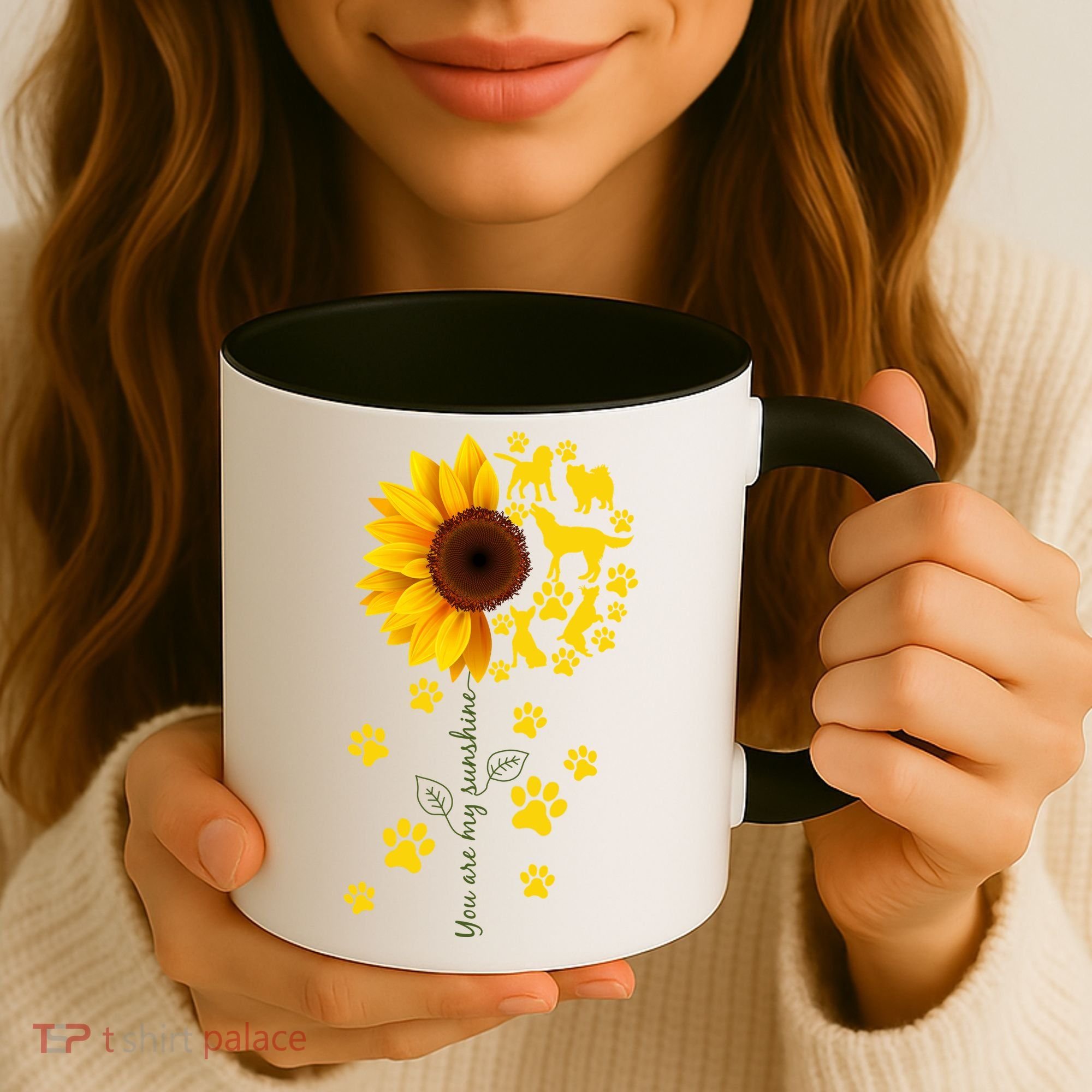 Cute You Are My Sunshine Sunflower Dogs Coffee Mug
